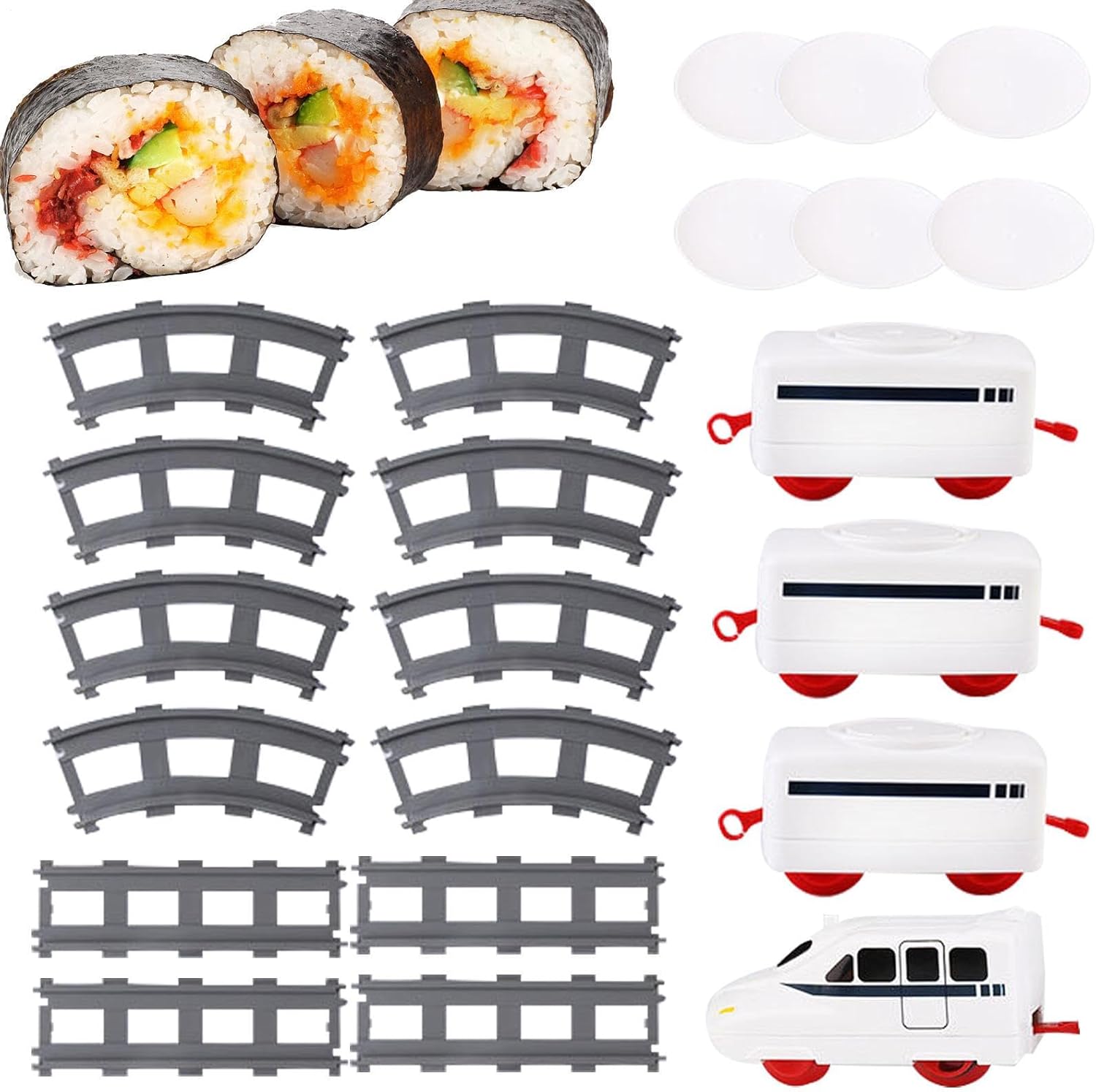 Sushi Train,Battery Operated Train Set - Electric Sets for Kids from 4 Years Old, Toy Set for Party Sushi Display Table Swing Plate, Toys