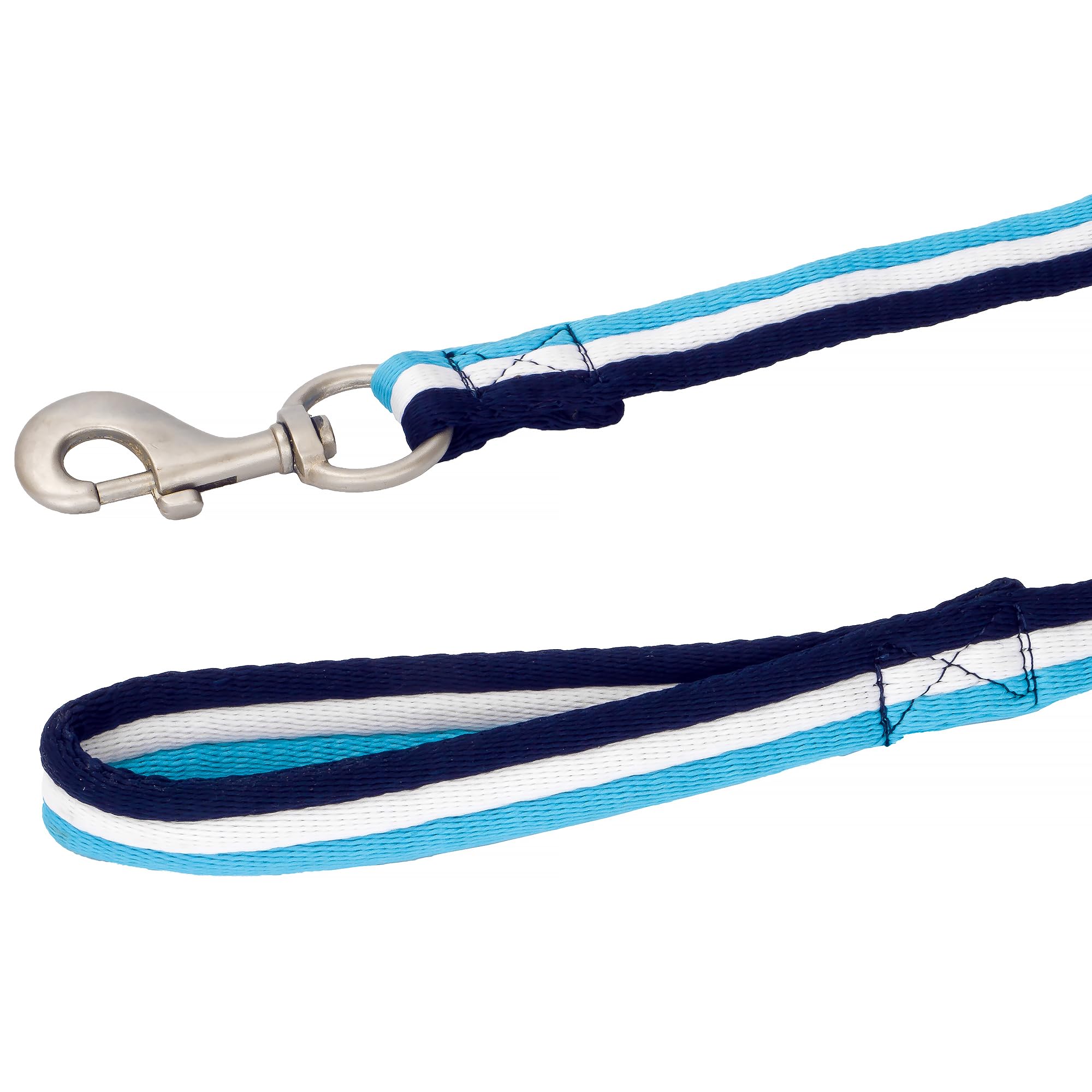 Start Guinzaglio Equitazione - Guinzaglio Cavallo 8m in Nylon - Softlonge con Cinturino da Polso & Moschettone - Guinzaglio Antiscivolo per Cavallo (Petrolio/Bianco/Blu Scuro)