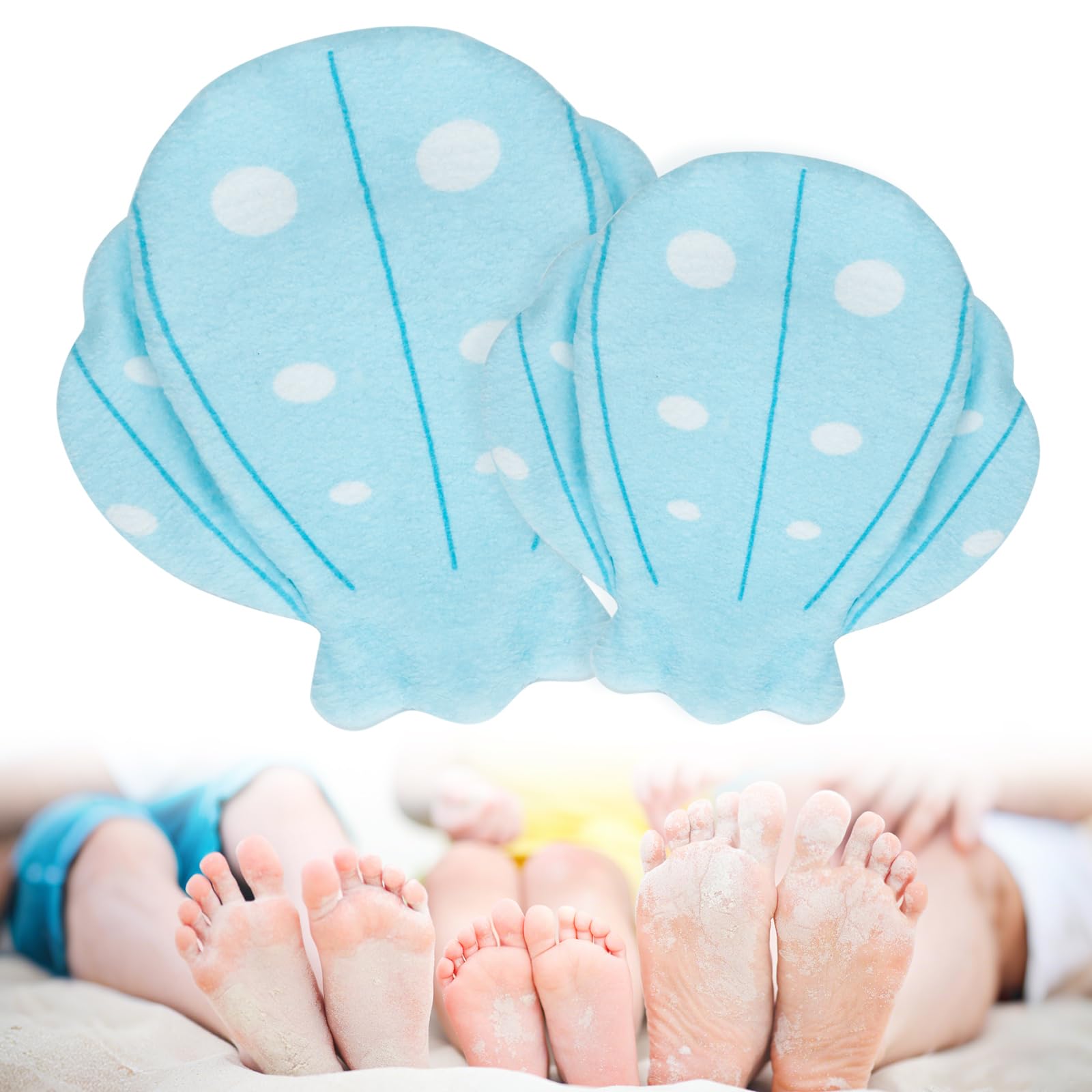 Blublu Park 2Pcs Sand Remover for Beach, Sand Removal Bag, Sandscreen, Beach Vacation Essentials, Fresh, Clean and Skin-Friendly, Mini Travel Items Must Haves, Great Gift for Whole Family (Seashells)