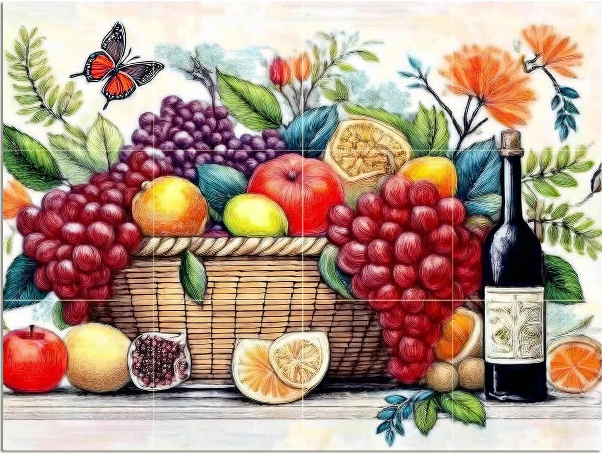Fliesen Wandbild Obststrauß Küche Bad Wandbild Spritzschutz Marmor Keramik - Bild 6 von 11