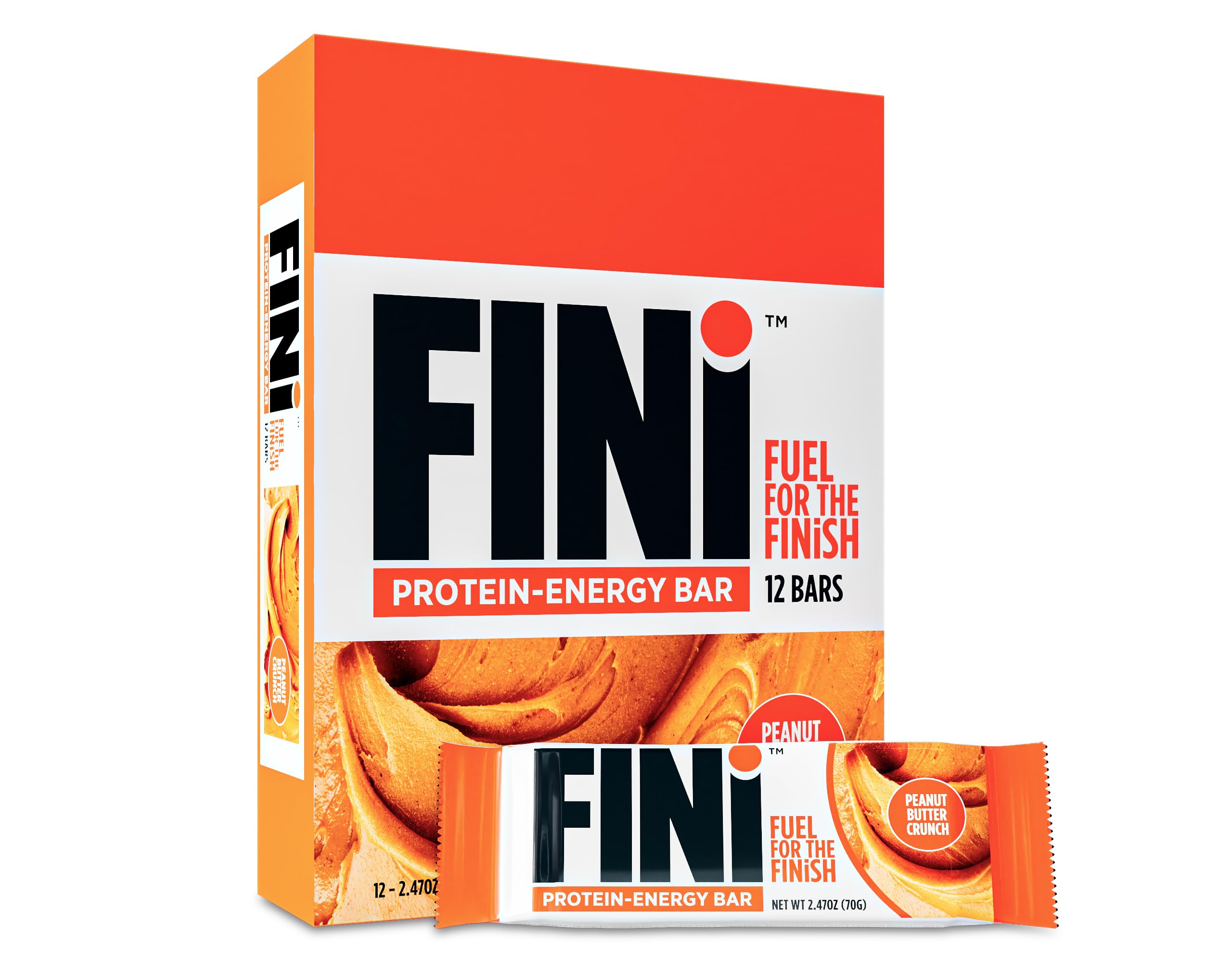 BiotestFINi Protein-Energy Bar - Fueled with Performance Sweetener (12 Count, Peanut Butter)