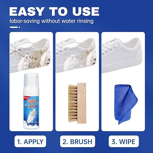 Miniatura 8 de Vacplus Kit de zapatos limpiadores de zapatos Limpiador de zapatos de limpieza rápida de 5.3 onzas, kit esencial de limpieza de zapatos, kit de