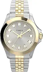 Relógio feminino Kaia de 40 mm - pulseira em dois tons, mostrador prateado e caixa em dois tons