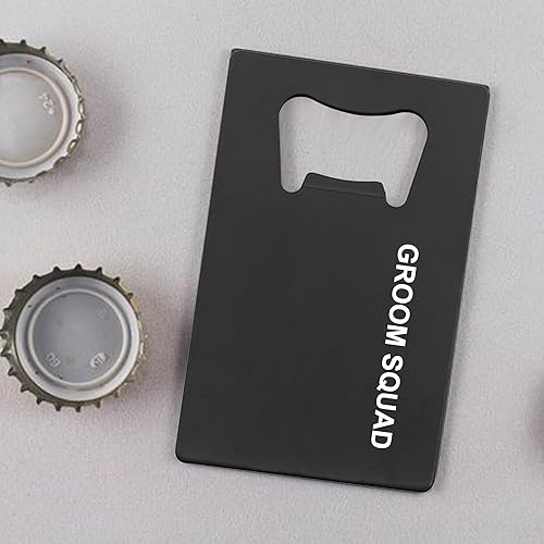 Miniatura 4 de PartyGifts&beyond 7 piezas de regalos de despedida de soltero, abrebotellas, de acero inoxidable, tamaño de tarjeta de crédito, regalos de Gromsmen,