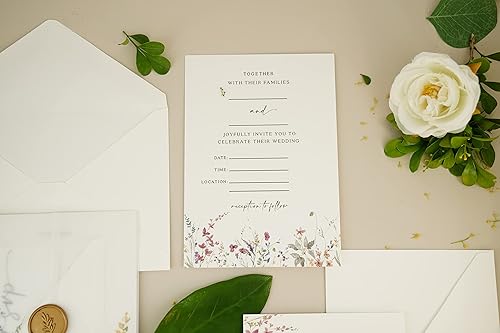 Miniatura 8 de Spelable Invitaciones de boda con sobres y tarjetas Rsvp, invitaciones de boda verdes