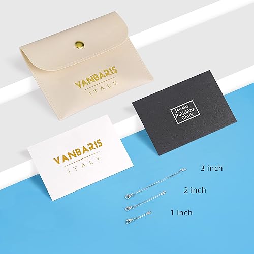 Miniatura 9 de VANBARIS Extensores de collar de plata esterlina para mujer, extensor de cadena de plata de ley para collares, juego de 3 piezas (1, 2, 3 pulgadas)