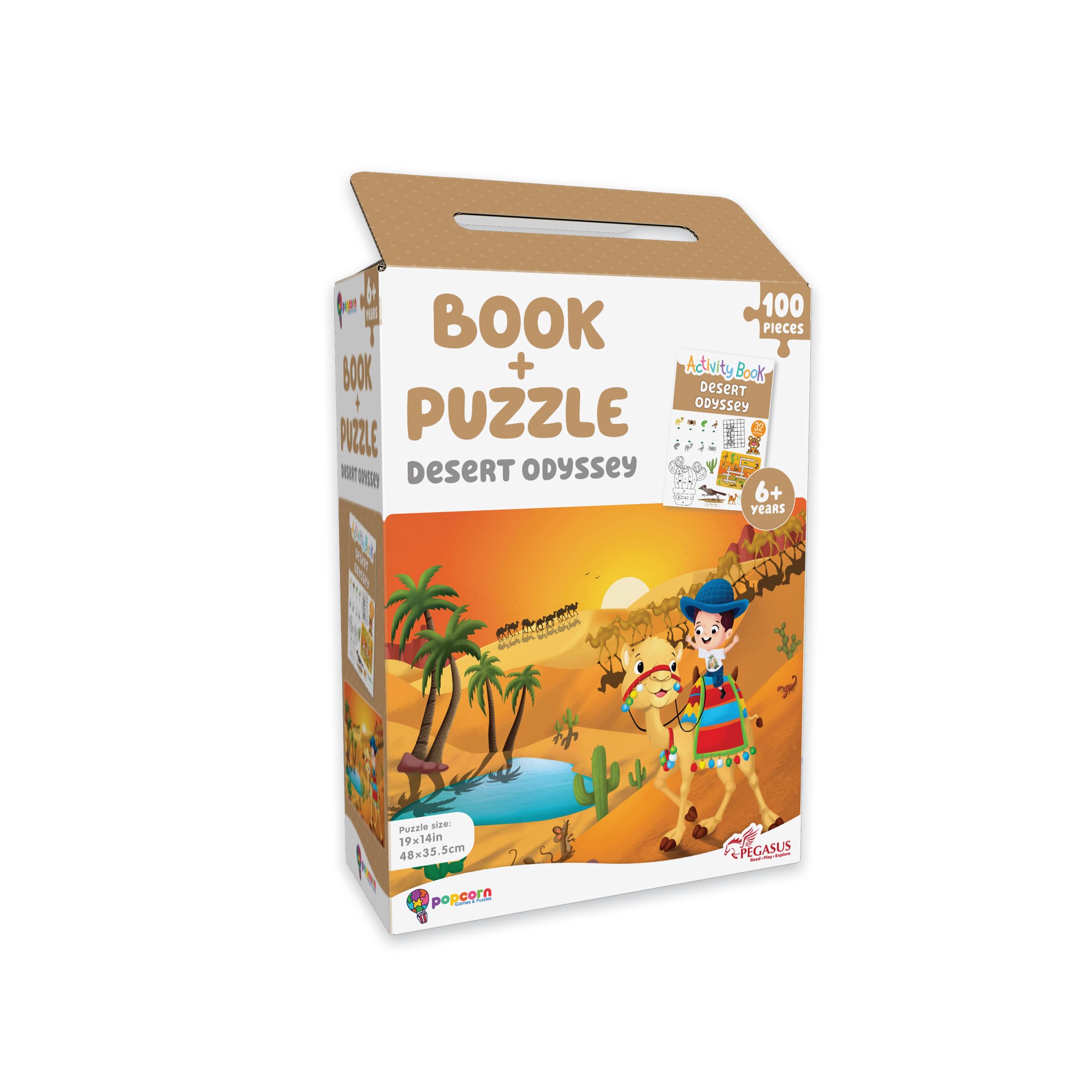 Popcorn Games & Puzzles Desert Odyssey - 100 Piece Jigsaw Puzzle with Free Reading Book (B0CKT9PD58) Amazon Price History, Amazon Price Tracker