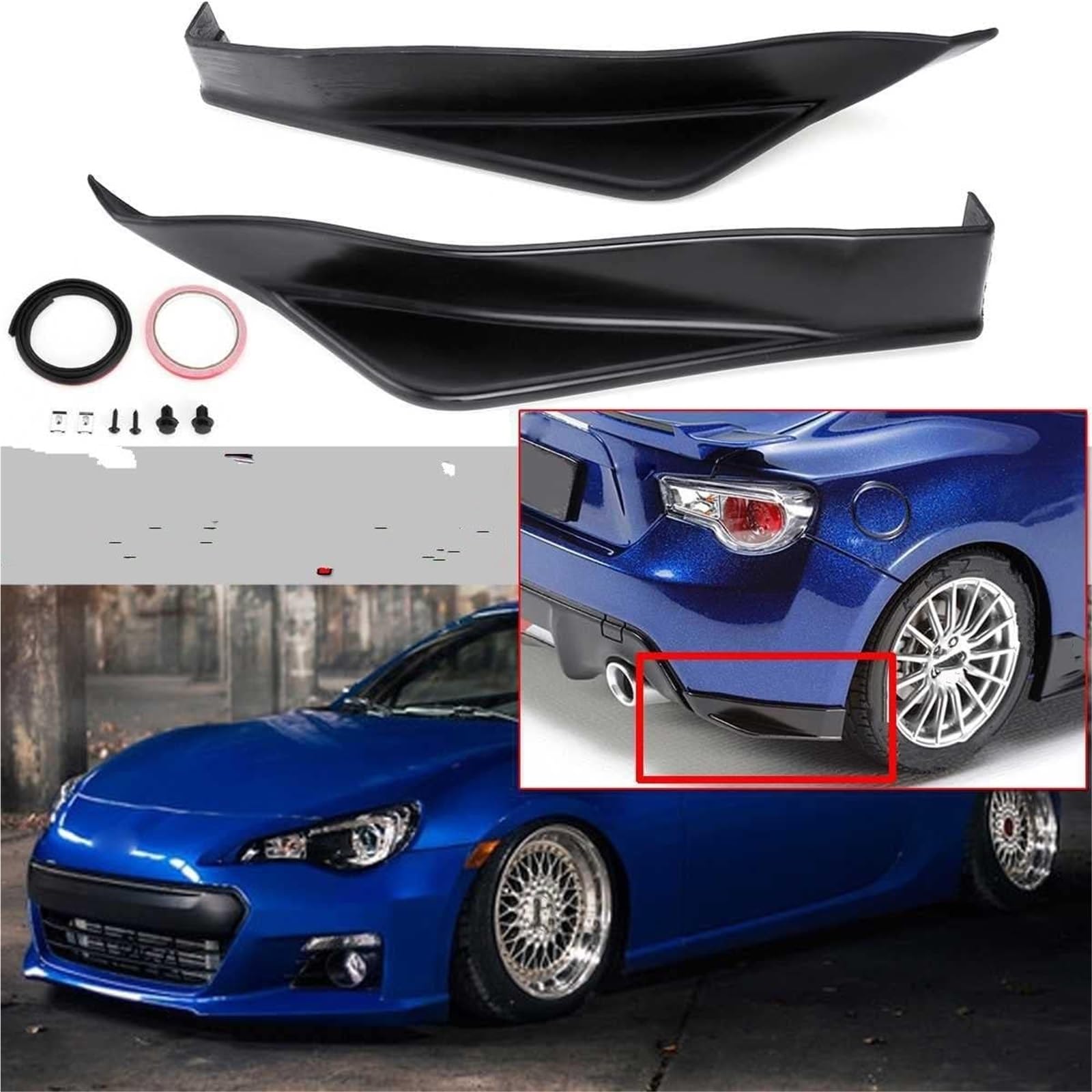 Alerones de carreras Difusor de labios para parachoques trasero de coche alerón para Subaru BRZ para STI y para Aero Alerón delantero de coche