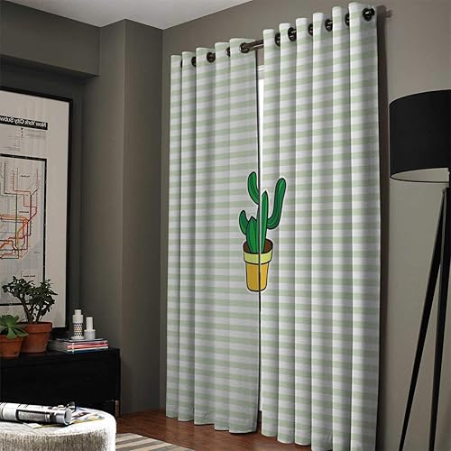 Miniatura 2 de FortuneHouse Blackout Curtains Thermal Insulated Striped Theme Solid Pattern Metal Grommet Elegant Room Drapes Window Curtain for Bedroom Living