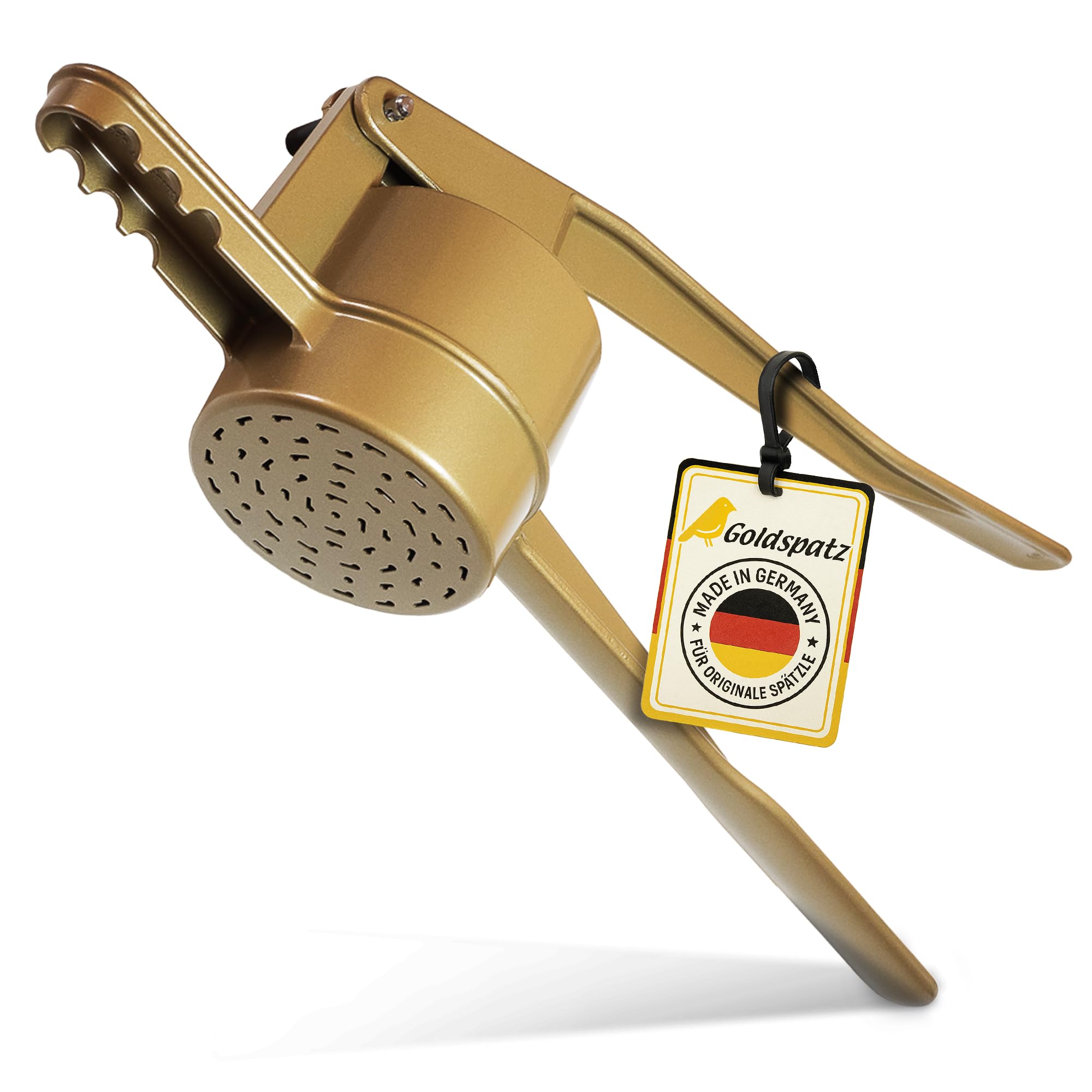 Goldspatz Spaetzle Press 2192, Irregular Hole Pattern for Hand-Scraped Style Spaetzle, Dishwasher Safe, Made in Germany