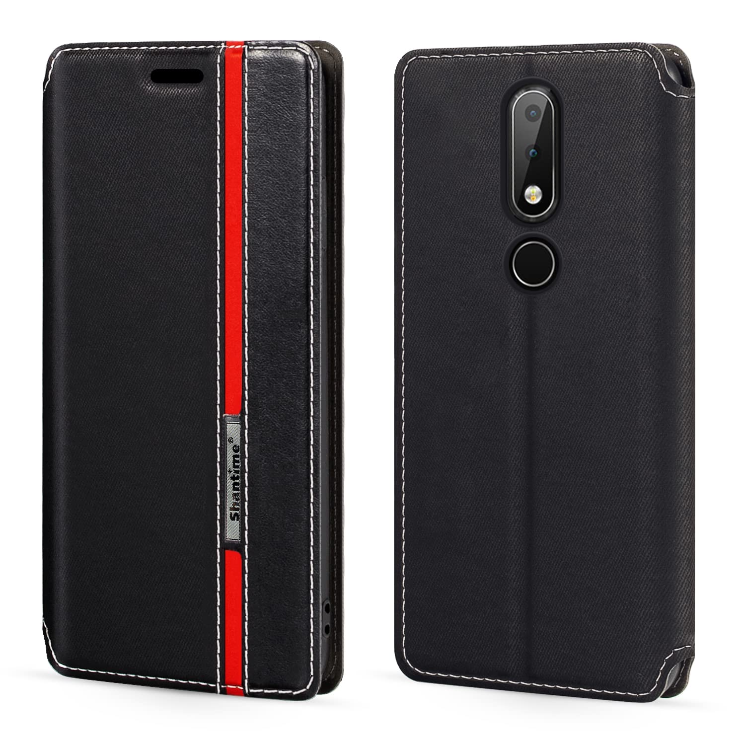 for Nokia Plus Case, Fashion Multicolor Magnetic Closure Leather Flip  Case Cover with Card Holder for Nokia X6