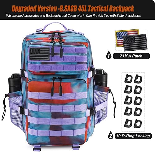 Miniatura 18 de Mochila táctica militar Molle mejorada mochila impermeable militar. Negro