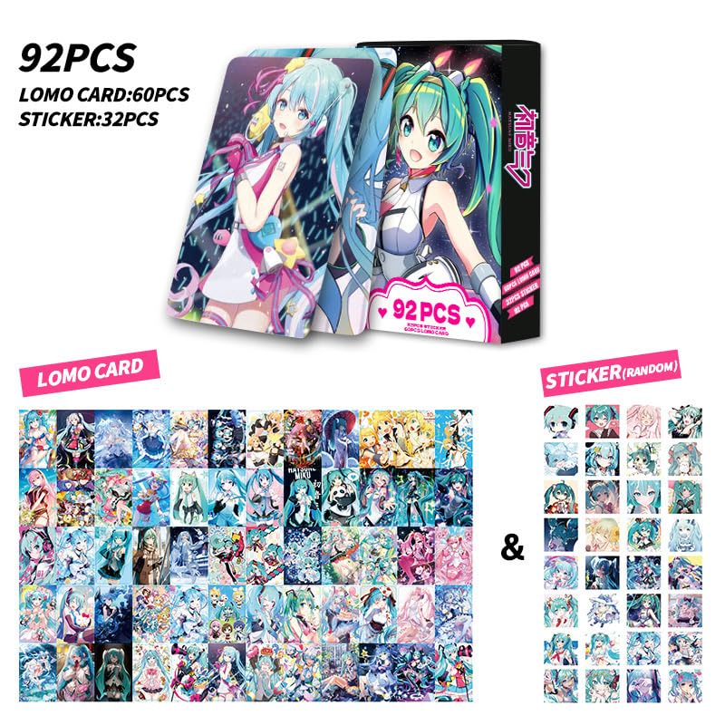 Amazon.co.jp: 92枚入り初音ミクLOMOカード ステッカー 60トレカ+32