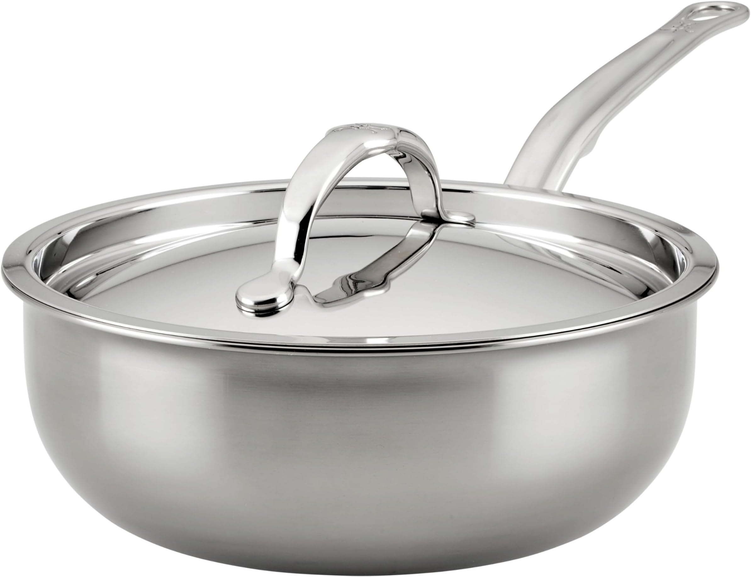 NanoBond Titanium Stainless Steel Pan with Lid, Saucier (2-Quart), Silver