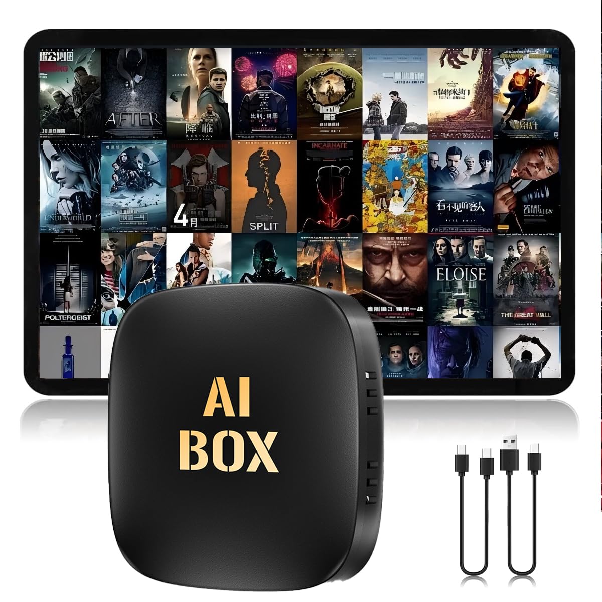 CarPlay Ai Box 2025新型 YouTube Netflix Adaptador CarPlay sem fio, atualização 2025 com Netflix/YouTube/TF