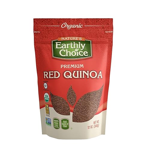 Nature's Earthly Choice Quinua roja orgánica de primera calidad, proteína completa, buena fuente de fibra, grano entero, Kosher, certificado