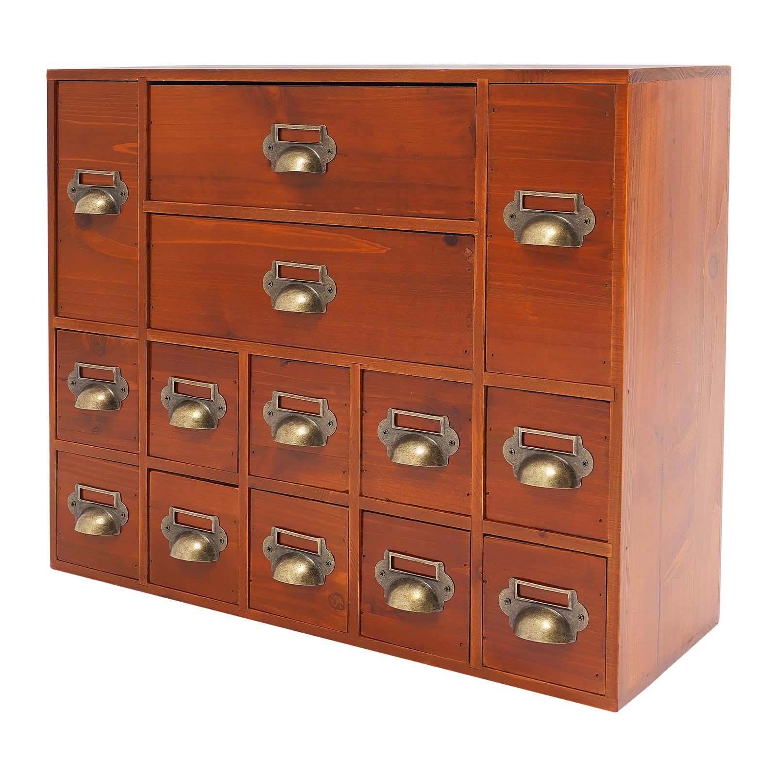 Apothekerschrank Im Vintage-Stil Mit 12 Schubladen – Holz-Schreibtischorganizer Für Kräuter, Tee & Bastelzubehör