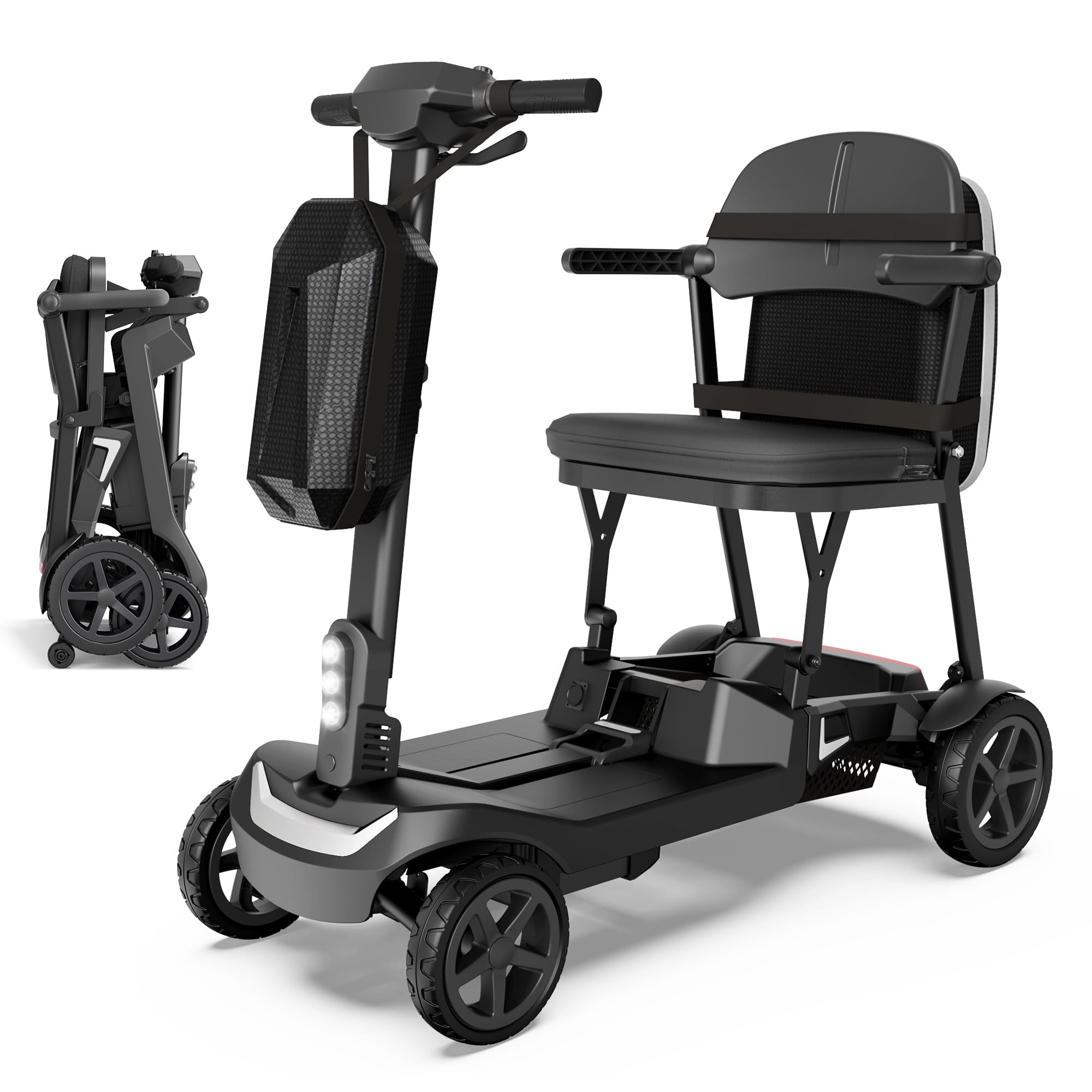 Lightweight Mobility Scooter for Adults & Seniors - 37.5 lb Dual Removable Lithium Batteries 24.8 Miles Range, Airline Approved, Foldable Portable