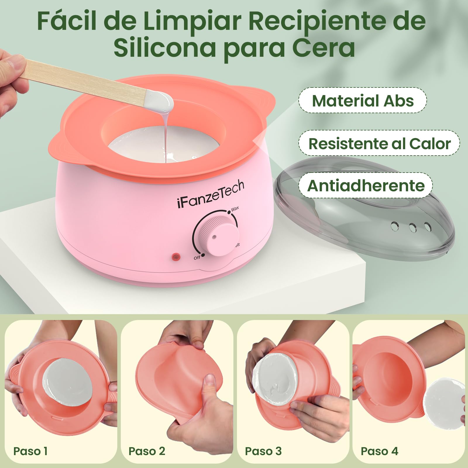 Calentador de Cera Depilatoria Maquina de Cera Caliente: IFANZETECH Calentador Cera Depilatoria para Eliminar Vello Zona Intima, Piernas, Axilas, Cejas, Faciales para Mujer y Hombre