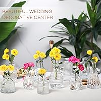 Vista 4 de BIGIVACA Juego de 30 jarrones de cristal, pequeño jarrón transparente a granel para centros de mesa de boda, decoración de mesa del hogar