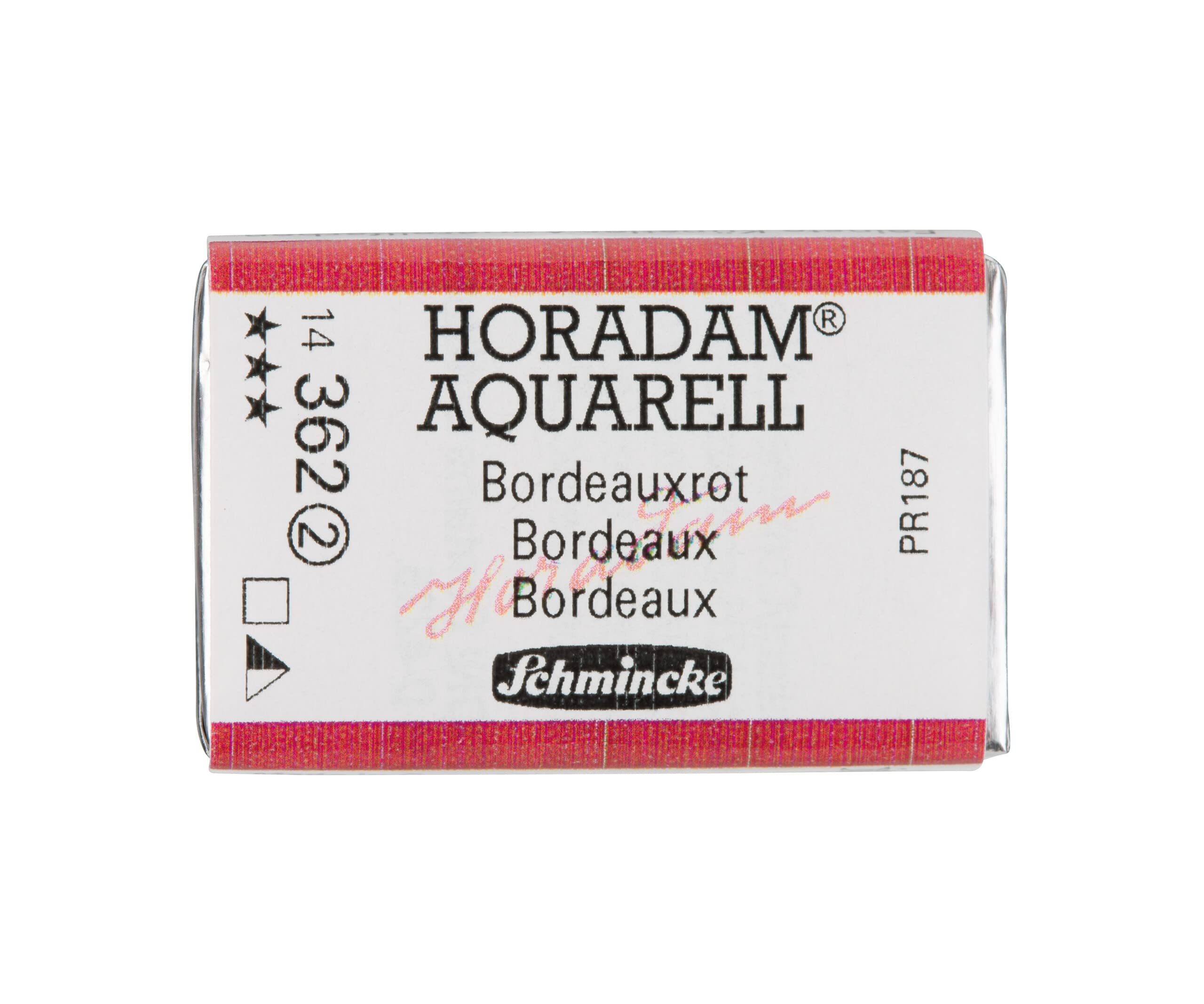 Schmincke - HORADAM® AQUARELL - finest artists' watercolour paints, 362 Bordeaux, 14 362 043, 1/1 pan — image 1
