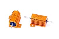 Vista 5 de Resistor de carcasa de aluminio electrónico de 25 W, 2 ohmios y 5% bobinado de alambre dorado (paquete de 2)