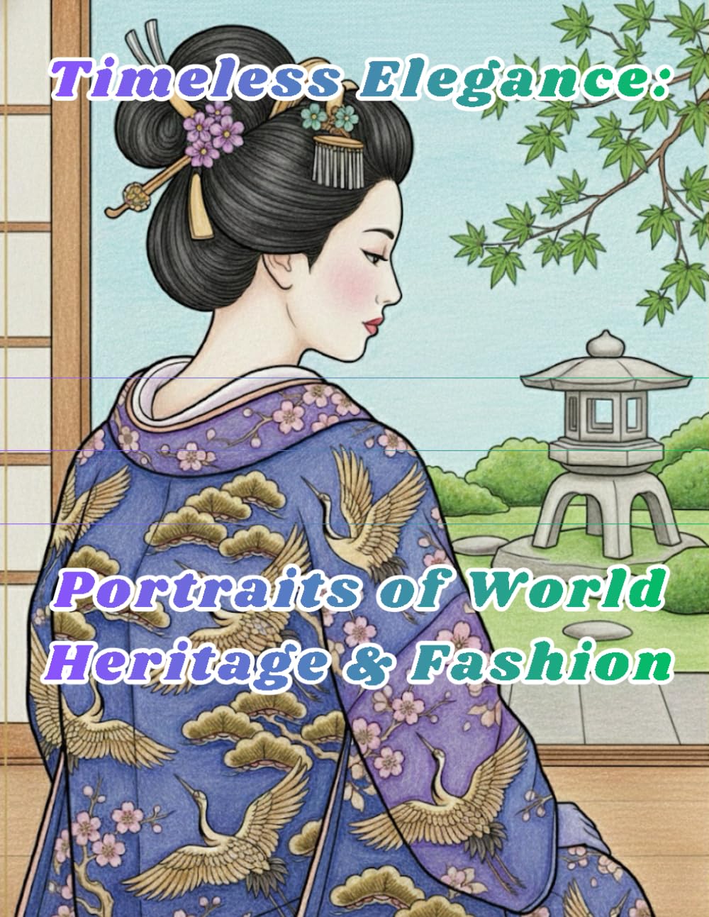 Timeless Elegance: Portraits of World Heritage & Fashion: An Adult Coloring Book Featuring Exquisite Traditional Costumes and Cultural Landmarks from Around the Globe for Stress Relief and Relaxation.