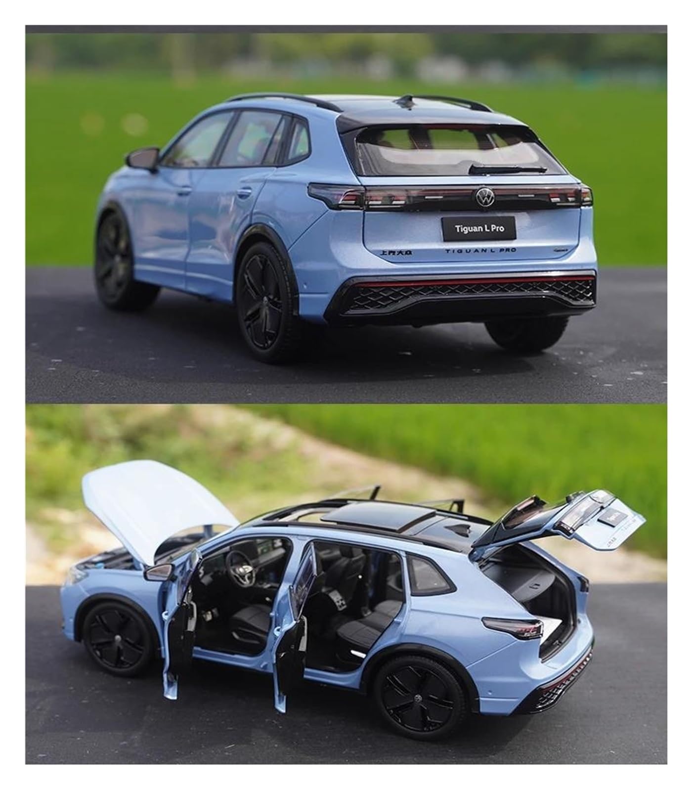 Per Volkswagen Tiguan L PRO SUV 1:18 Micro Lega Die Cast Modello Di Auto In Metallo Simulazione Collezione Decorazione(Blue)