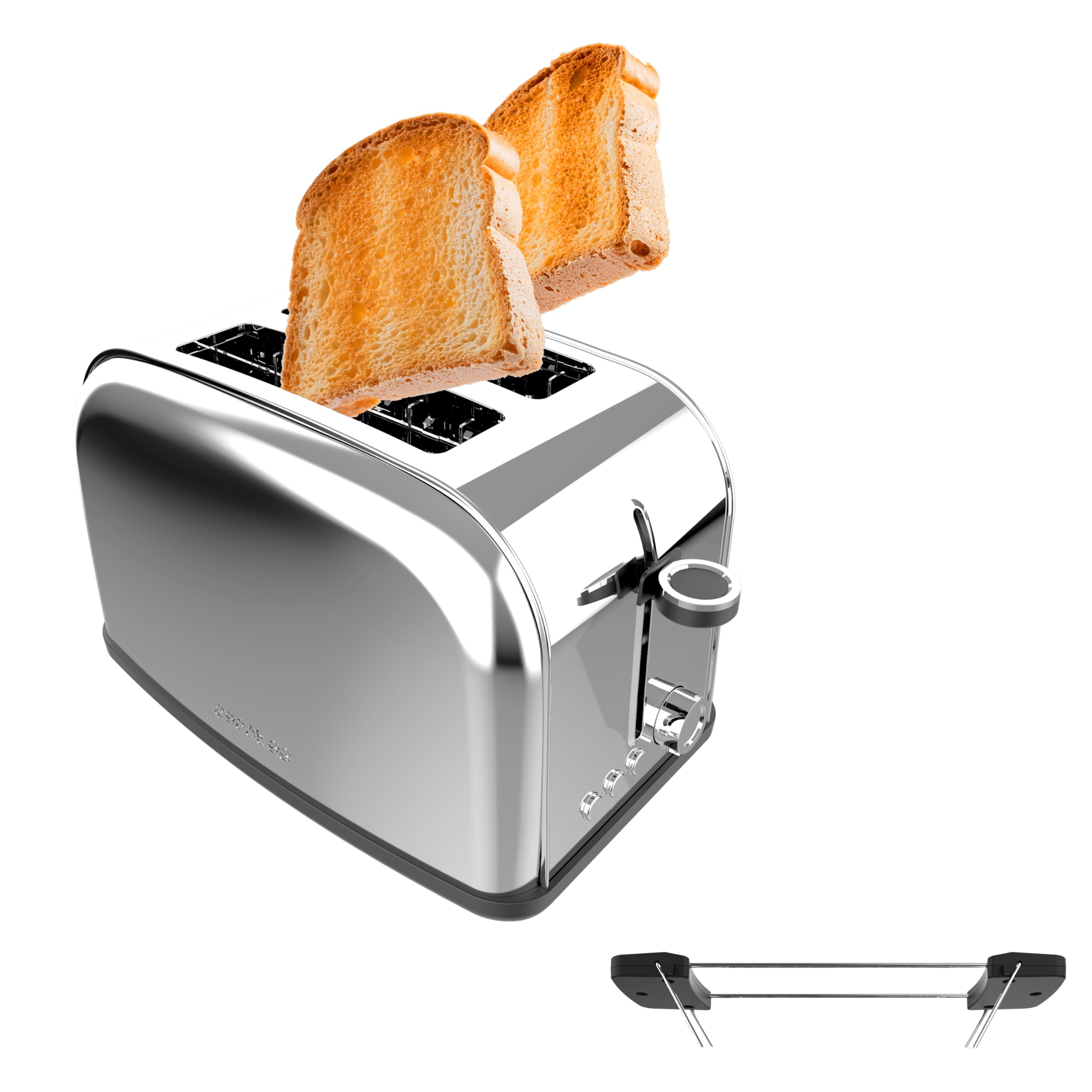 Cecotec Tostador Vertical Toastin' Time 1500 Green, 1500W, Doble ranura larga y ranura ancha 3,8cm, Varillas Superiores, Acero Inoxidable, Apagado y Pop-up Automático, Recogemigas — view 15