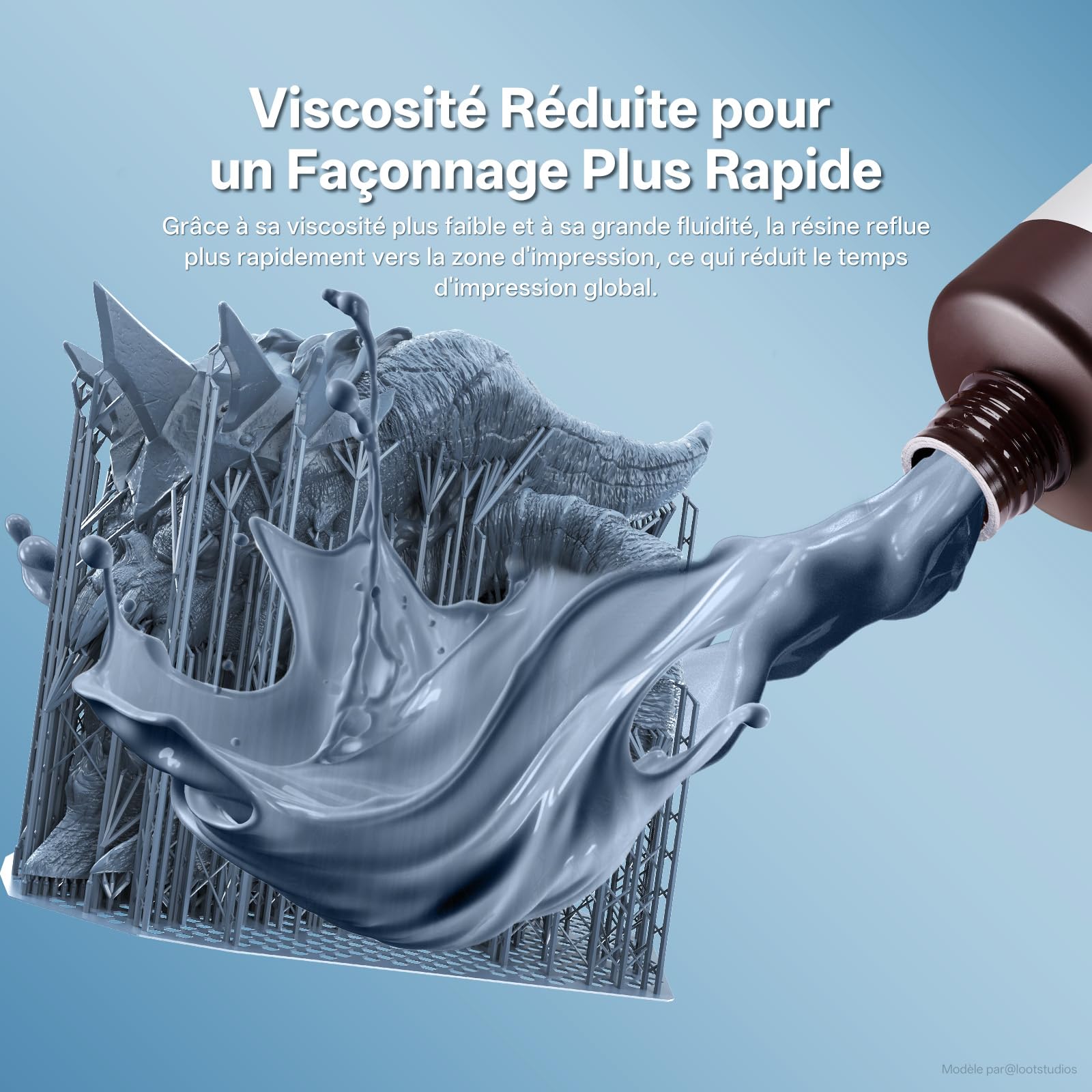 ANYCUBIC Résine Lavable à l'eau ABS-Like 3.0, Résine pour Imprimante 3D à Faible Odeur, Haute Dureté et Ténacité, Résine Durcissant aux UV 405 nm pour Toutes les Imprimantes 3D Résine, Noir 1KG