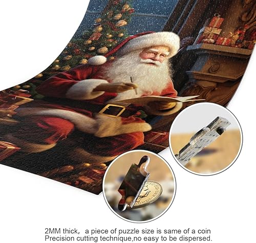 Miniatura 3 de Rompecabezas de Navidad de Papá Noel, rompecabezas para adultos, con letras en la parte posterior, rompecabezas de 500 piezas