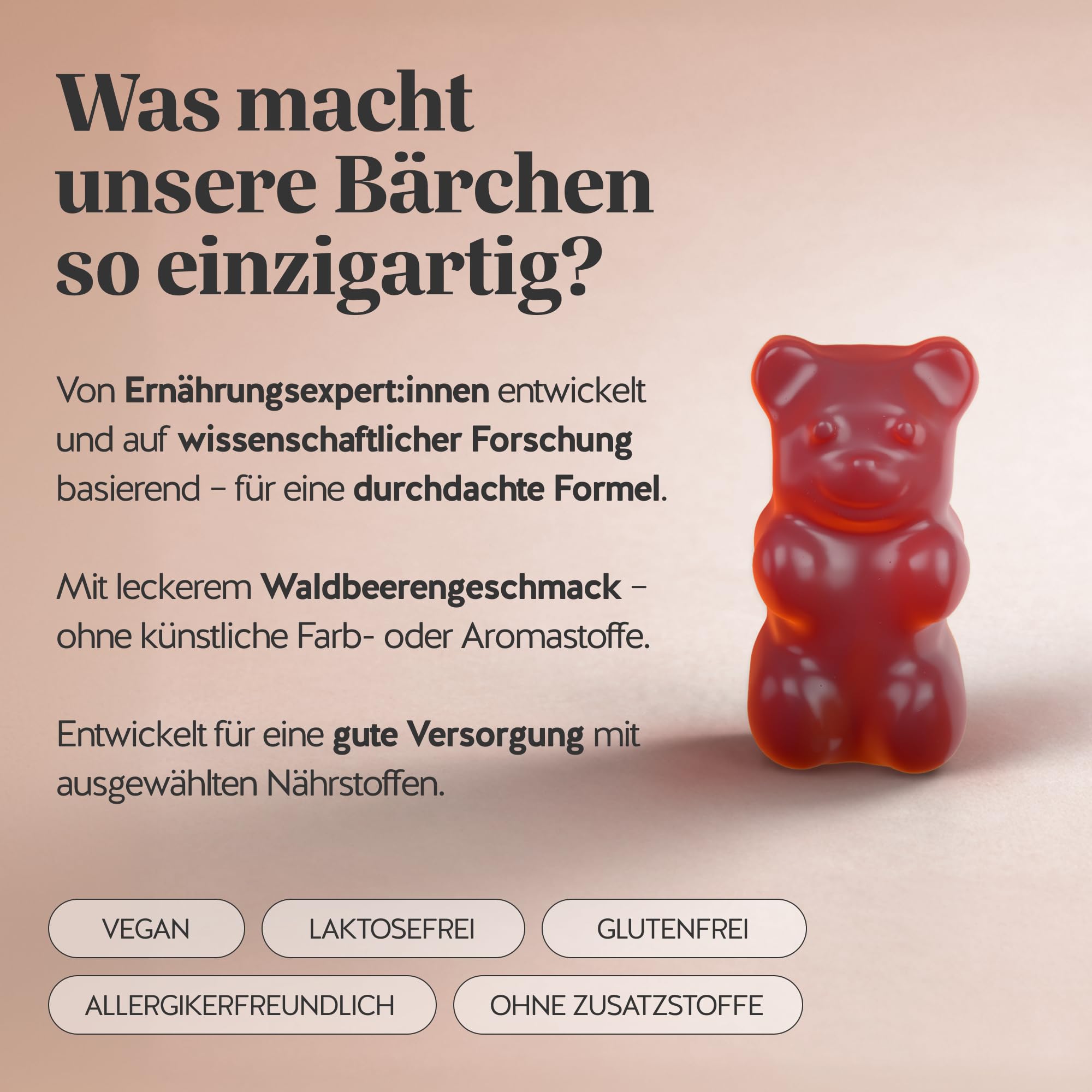 Bears with Benefits - Gummibärchen Biotin 10.000µg - Für Haare - 90 Stück | Ah-Mazing Hair - Biotin mit Zink, Vitamin B6, C & E sowie Jod - Vorrat für 3 Monate - Vegan