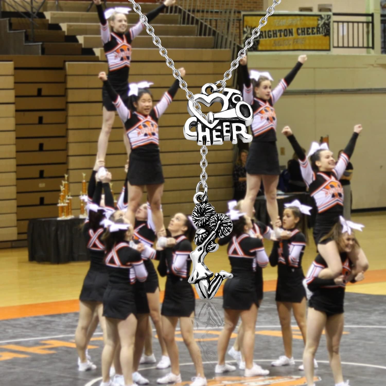 PLITI Cheerleader Pendant Necklace for Women - Cheer Team Coach Appreciation Gift With Megaphone Charm - Image 3