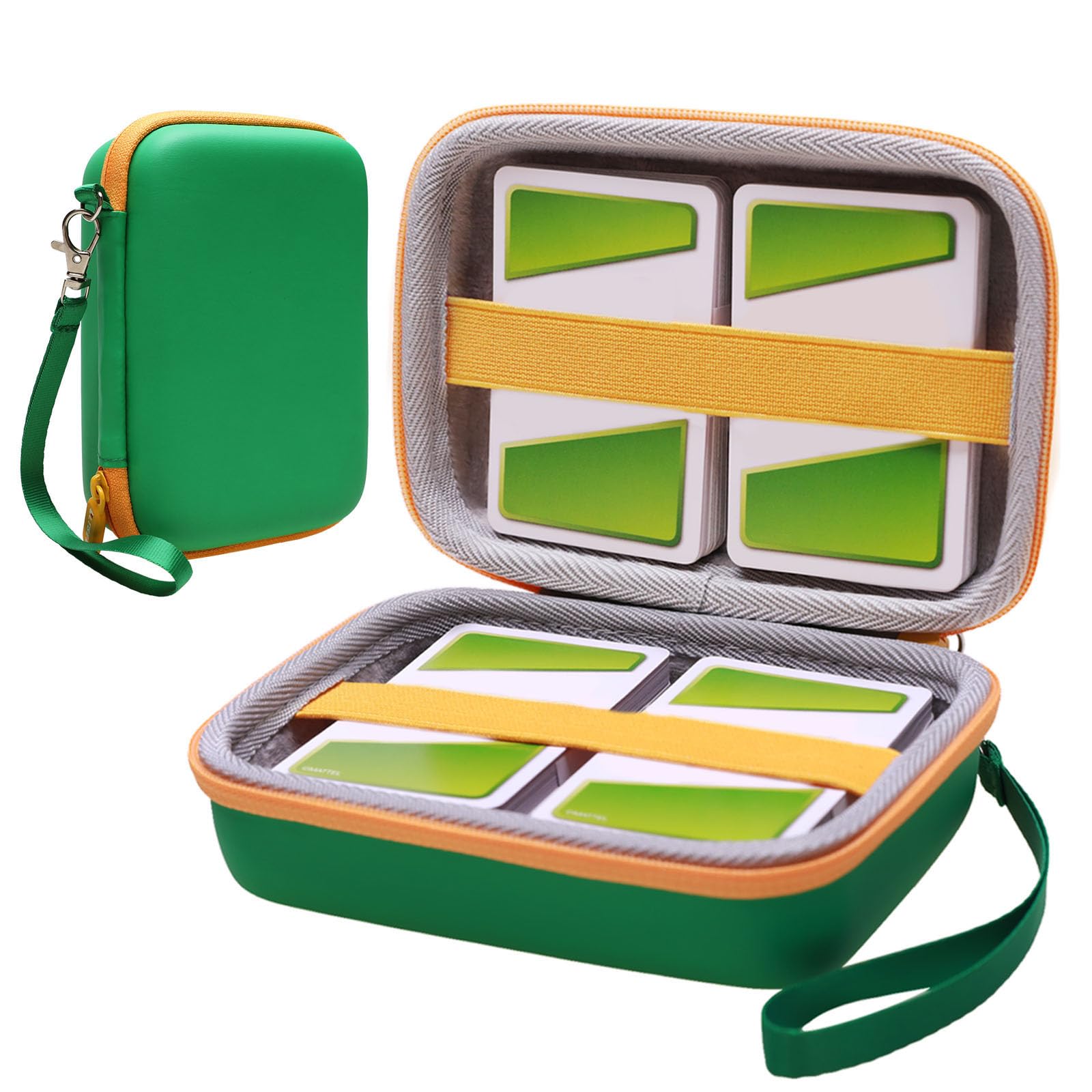 L LTGEM 300+ Card Game Case Compatible with Pokemon/UNO/Piles/Phase 10/Exploding Kittens/Five Crowns/Flip 7/SKYJO/Slingz/Survivor/Go Fish/Dutch Blitz/Monopoly Deal and Playing Card, Green(Case Only)