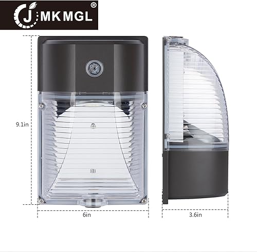 Miniatura 5 de Paquete de luz LED de pared, 26 W (equivalente a 150-250 W), con fotocélula del atardecer al amanecer, 3000 lm, 5000 K, luz blanca de día, luces de