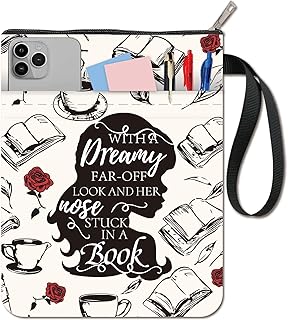 CRASPIRE Funda de Libro Silhouette con Diseño de Rosas Y Palabras En Color Café Funda Libro Bolsillo para Tela Lavable con Cremallera Y Bolsillo Adicional para Amantes los