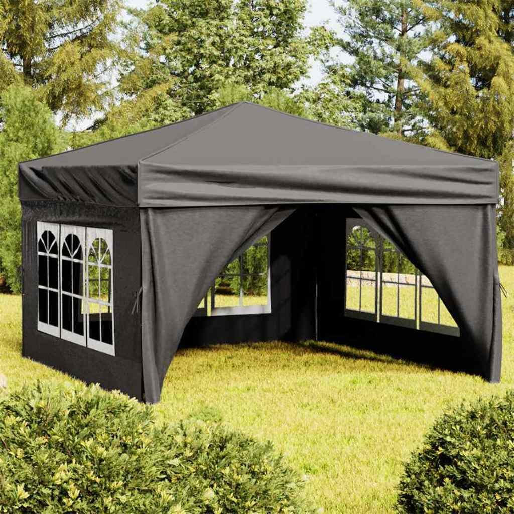 Tente de camping pliable anthracite pour evenements de jardin en famille