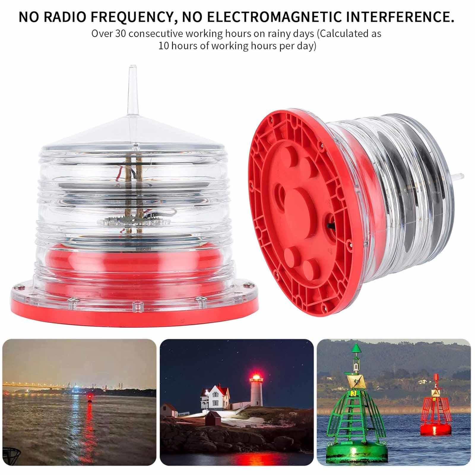 Solar Powered Boat Navigation Light - IP68 Waterproof LED Flashing Beacon For Marine Use