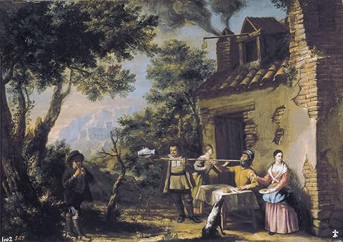 Posterazzi Valerocrist_bal (1707-1789). Don Quijote en la posada. 18Th C. Óleo sobre lienzo. España. Madrid. Museo del Prado. Colección Aisa/Everett disponible en Yaxa Guatemala