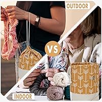 Vista 7 de TOGETRUE Bolsa de Hilo, Bolsa Pequeña para Tejer y Ganchillo, Organizador de Bolsas de Almacenamiento de Hilo Portátiles para Proyectos