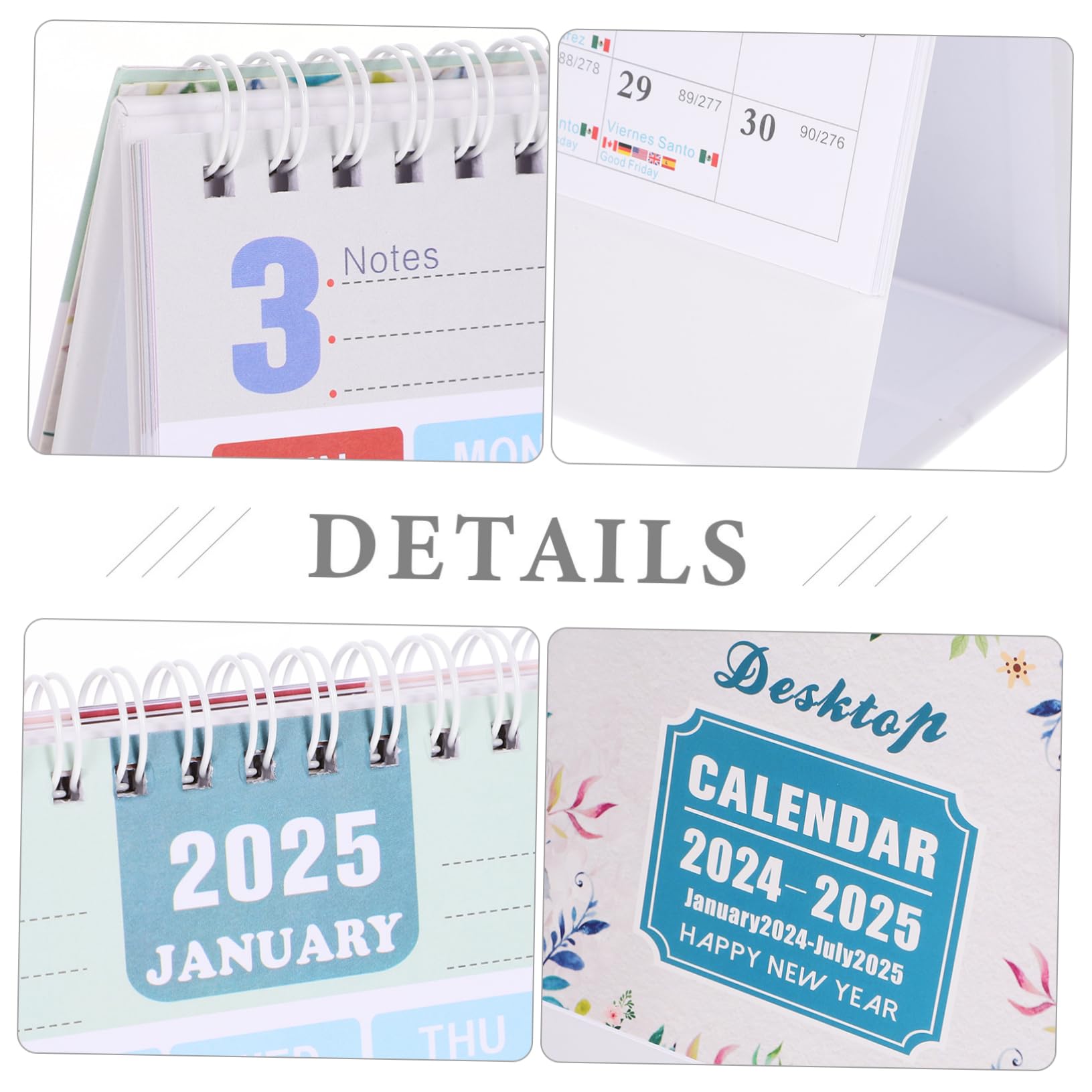 VILLCASE 5stücke Tischkalender Für Büro Und Zuhause Extra Große Stehende Monatsübersicht Mit Stabiler Metallbindung Für Planung Und Organisation