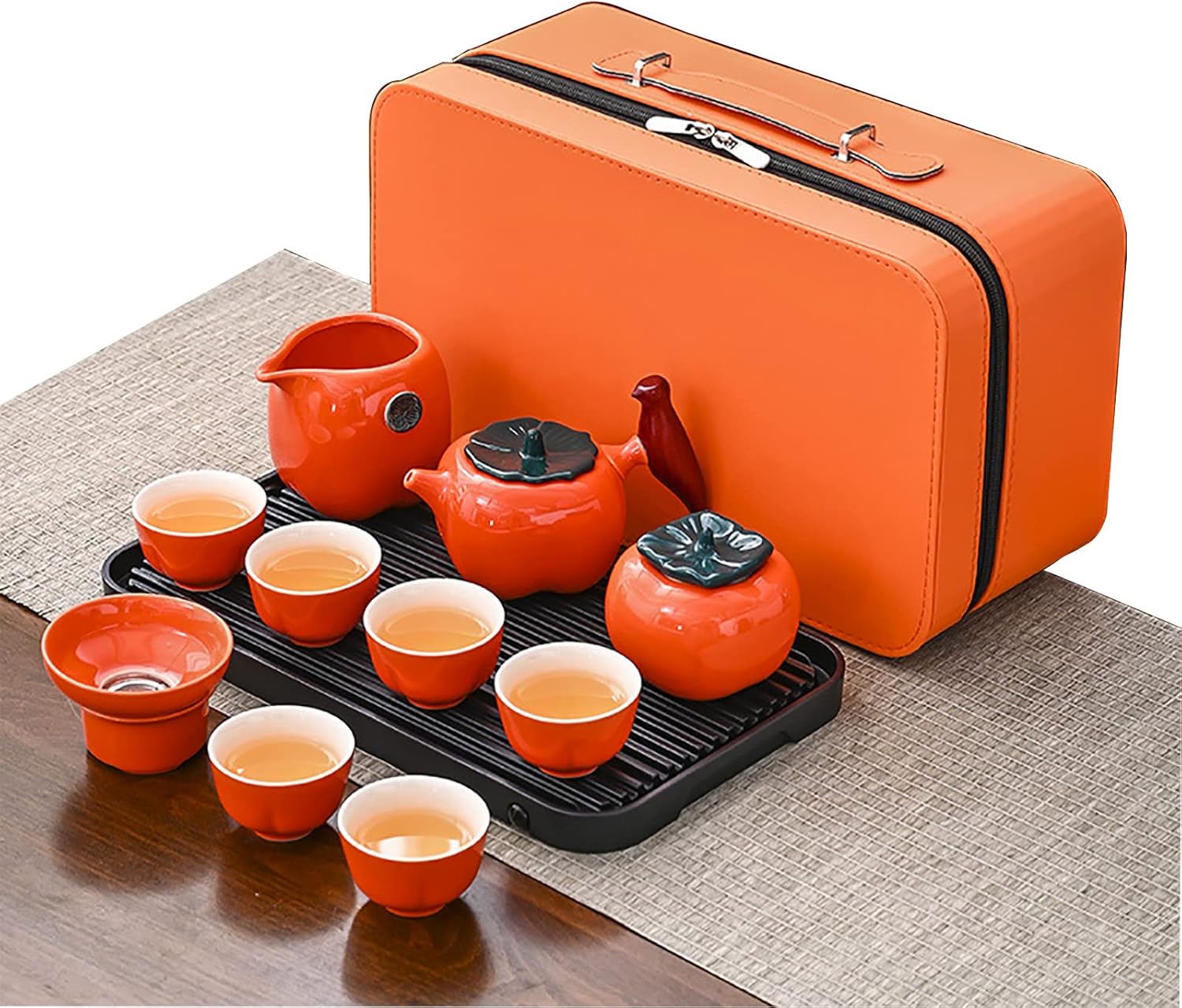 Portable Travel Tea Set,Kungfu Tea Set with Tray Teapot