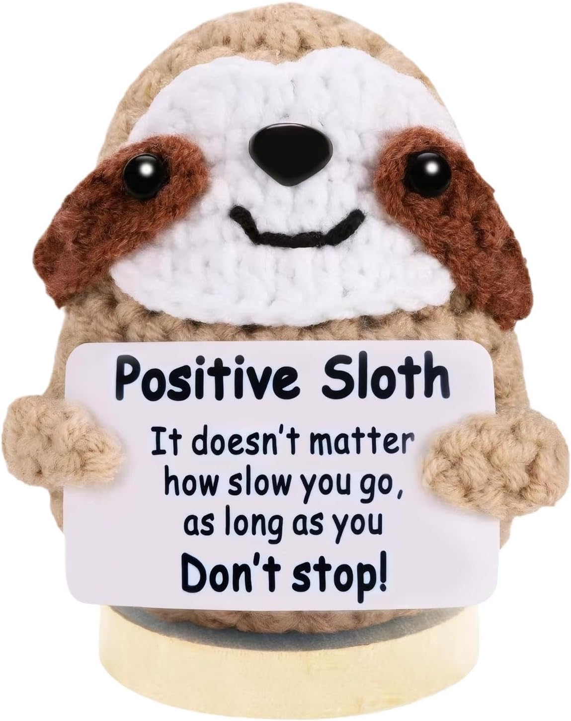 ArtiTrez Inspirational Positive Sloth Gifts for Women Crochet Animals,Funny Sloth Desk Decoration with Heartwarming Card, Reminder That You are Enough,Mental Health Gift for Students & Young People