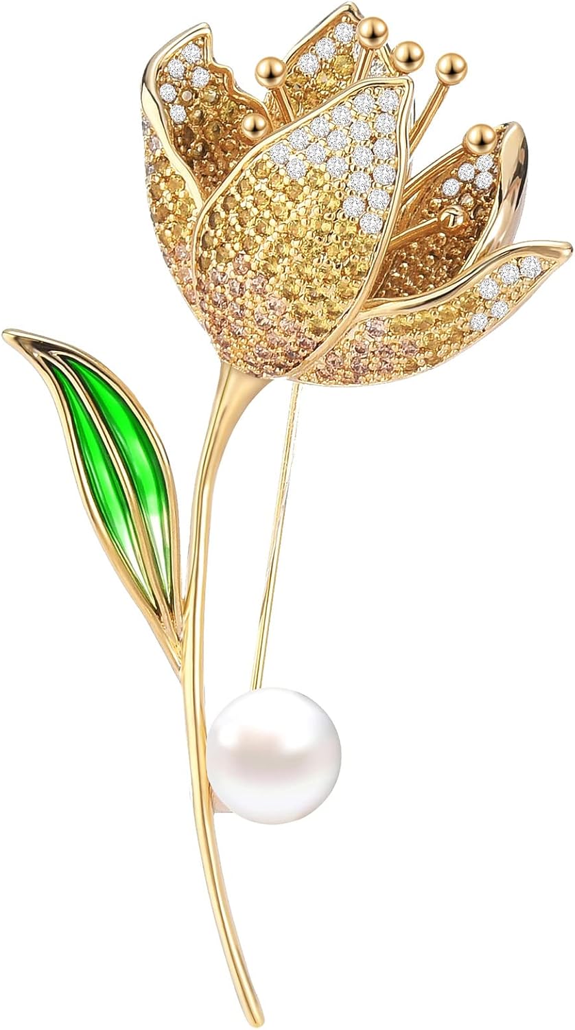 Pearl Brooch Broches Jewelry For Women Fashion Christmas Gifts Wife Mom Girlfriend, Anniversary Birthday Fine Jewelry Gifts for Her