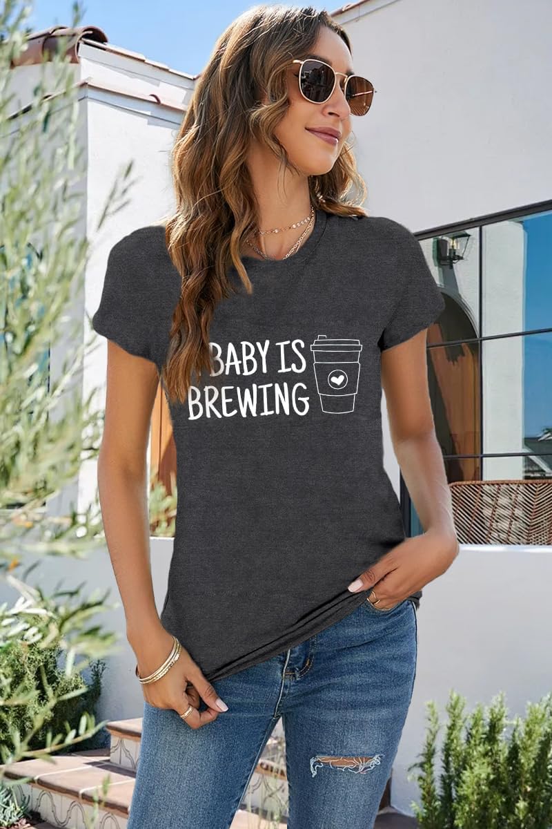 Pregnancy Shirt for Women Reveal New Baby Announcement Tshirt Mom to Be Tee Tops - Image 3