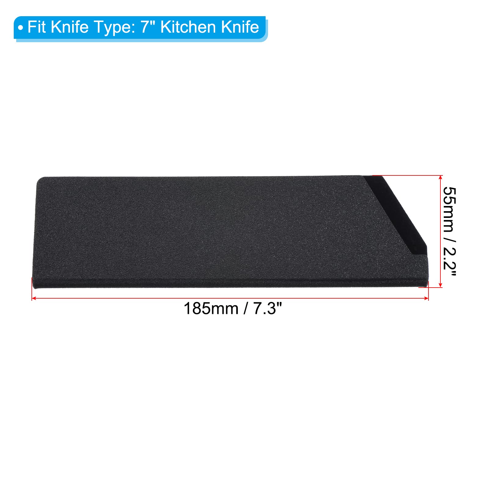 PATIKIL Messerabdeckung Für 8,9 Cm Schälmesser – Kantenschutz Aus ABS, Schwarz, Mit Samtfutter
