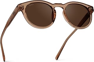 WearMe Pro Women's Retro Round Polarized Sunglasses - UV400 Glare-Free Lenses for Driving & Daily Wear