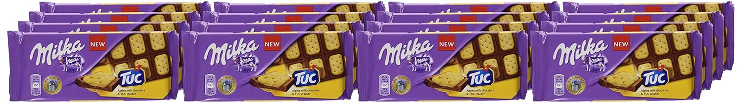 Milka Alpenmilch Schokolade & TUC Cracker 87g, 16er Pack (16 x 87 g)