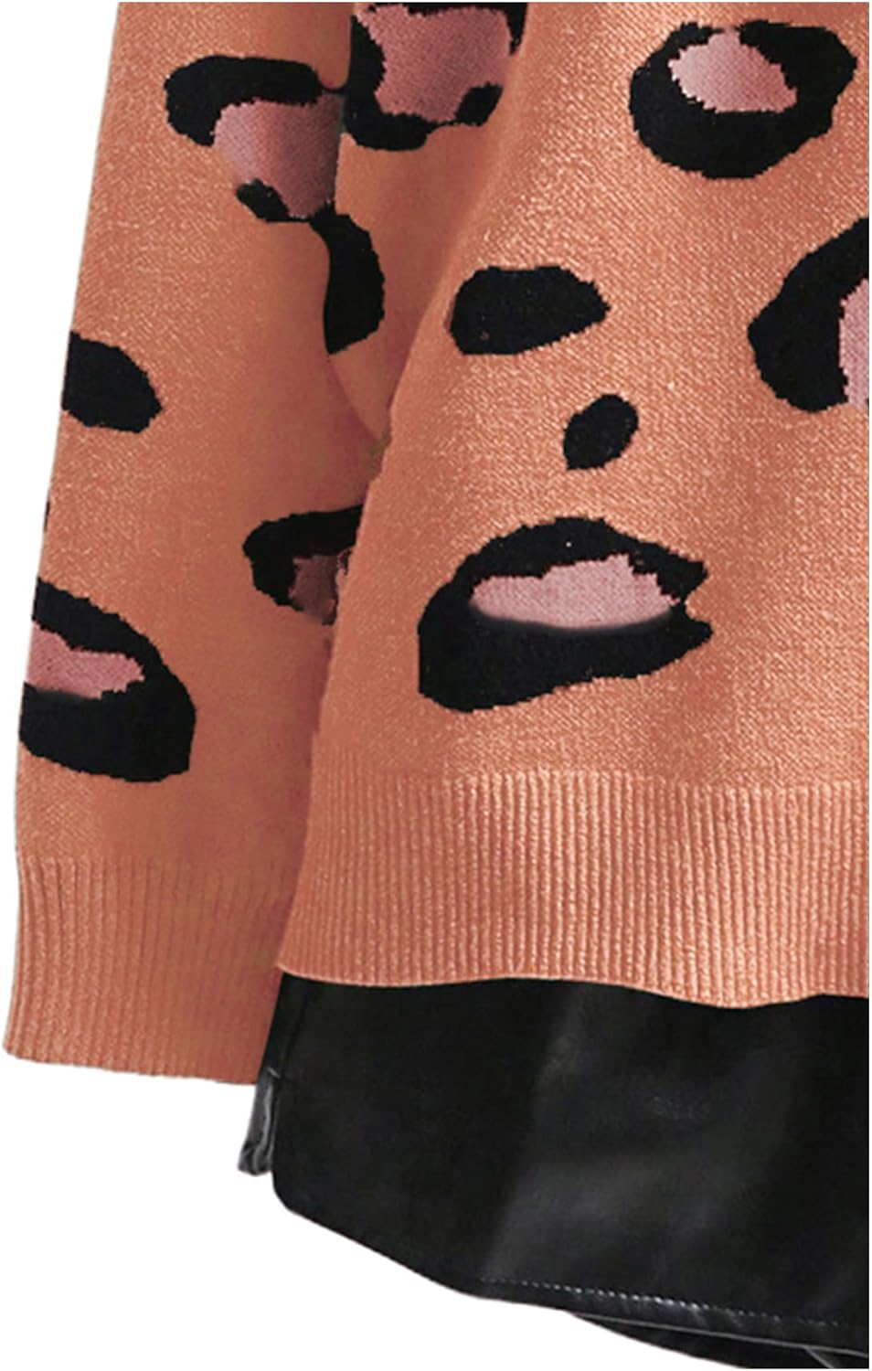 WDIRARA Women's Leopard Tiger Print Cardigan V Neck Long Sleeve Color Block Button Down Sweater Outwear - Image 3