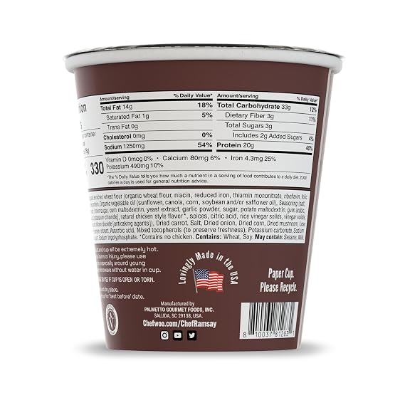 Shitake Chicken Ramen Cup by Chef Ramsay (6 PACK) CHEF WOO Plant-based High Protein Noodles | 20g of Animal-free, Bioavailable Protein | Made in U.S. |